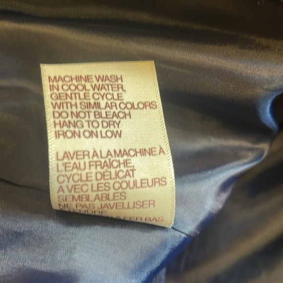 TRADITIONS SZ 16P navy/cream lined tailored faux pockets fabric button blazer - Picture 7 of 7